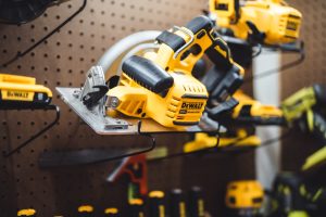 Circular saw hanger mounted on pegboard wall — Tool Hangerz